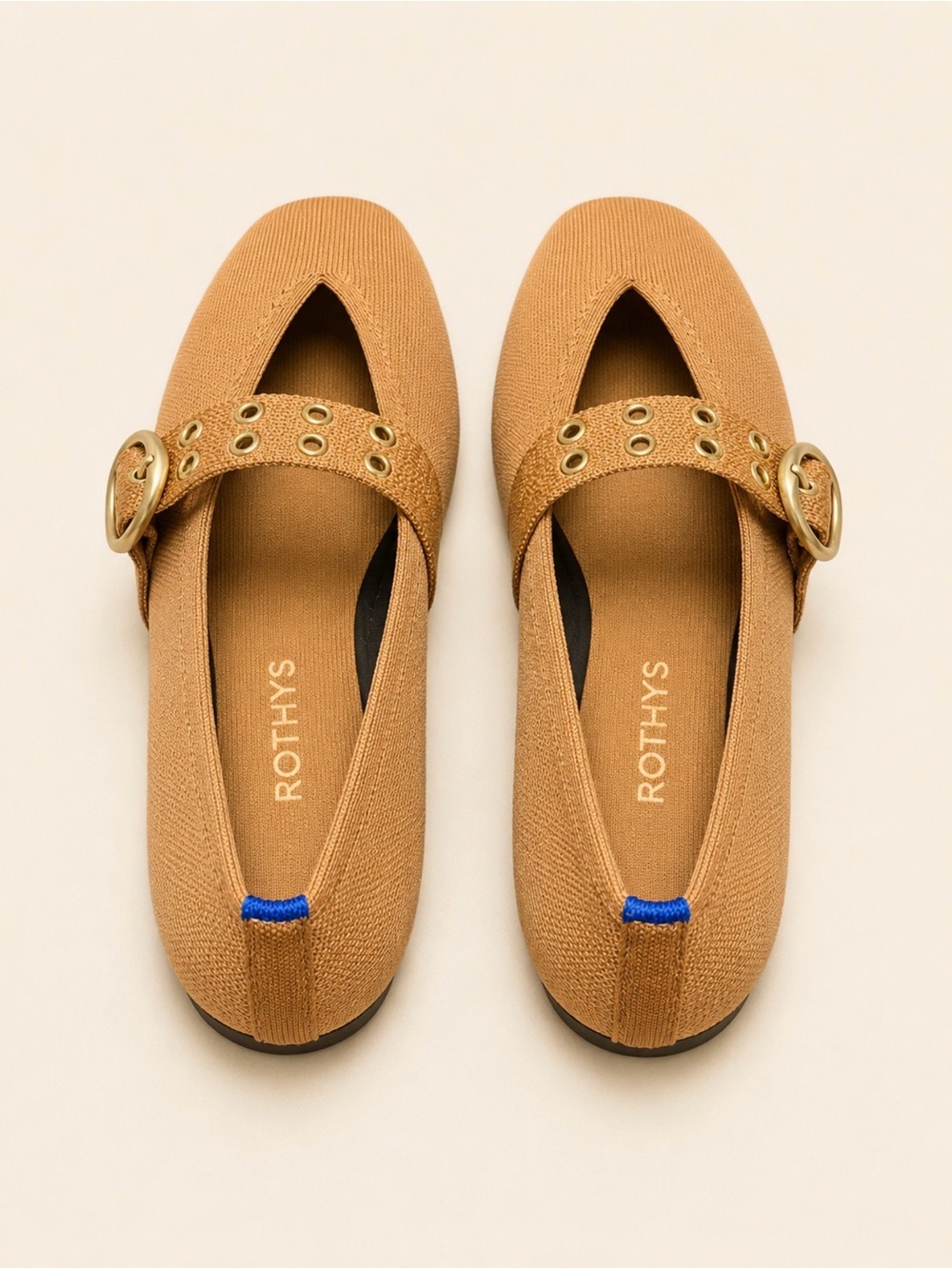 Rothy’s Max Buckle Mary Jane Java Chip Tan Flats Size 11 - Picture 2 of 7
